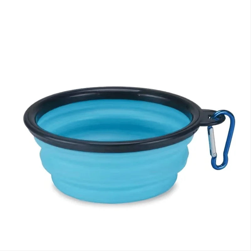 Collapsible Silicone Dog Bowl with Carabiner Clip