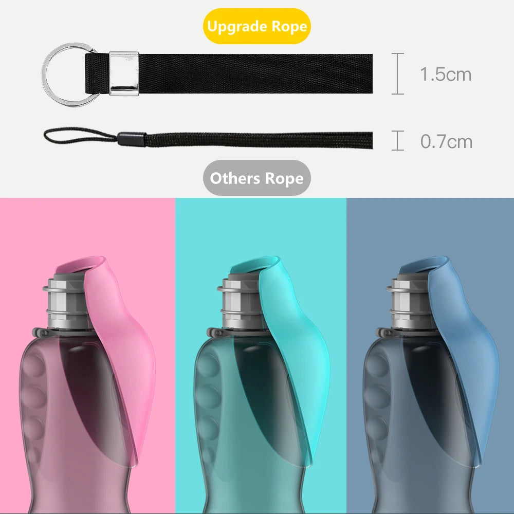 Portable Dog Water Bottle with Built-In Bowl