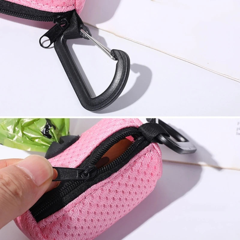 Dog Waste Bag Dispenser with Clip-On Leash Holder