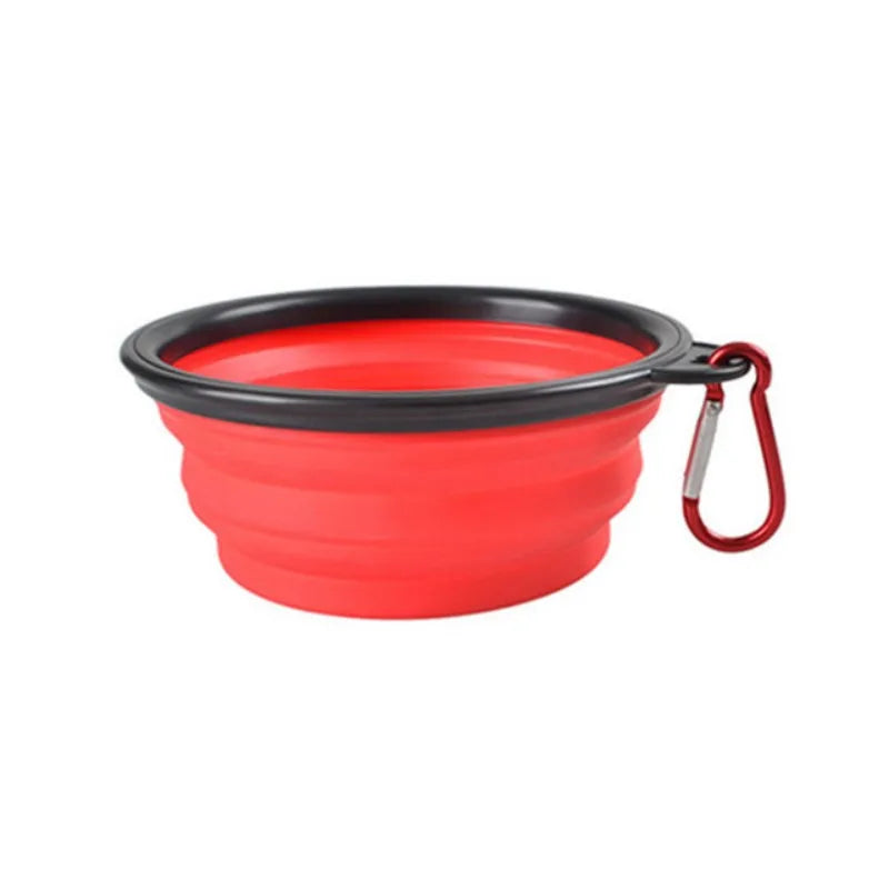 Collapsible Silicone Dog Bowl with Carabiner Clip