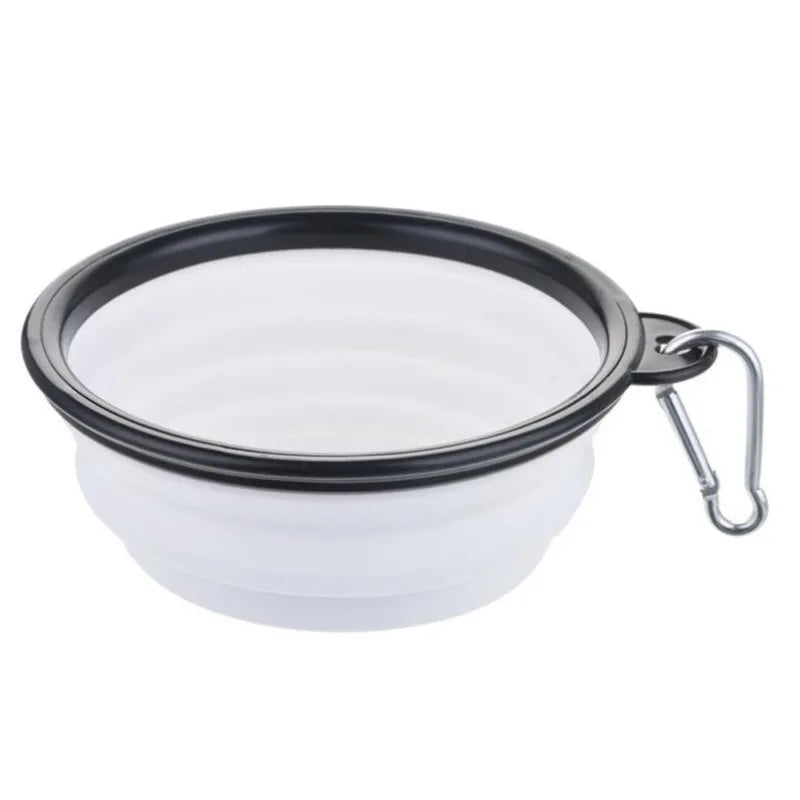 Collapsible Silicone Dog Bowl with Carabiner Clip