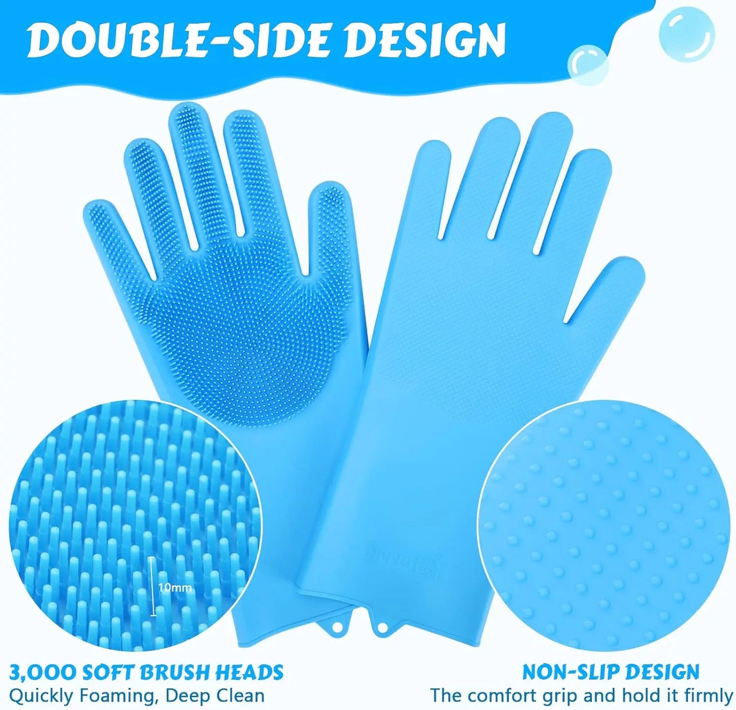 Deshedding Pet Grooming Glove with Soft Silicone Tips