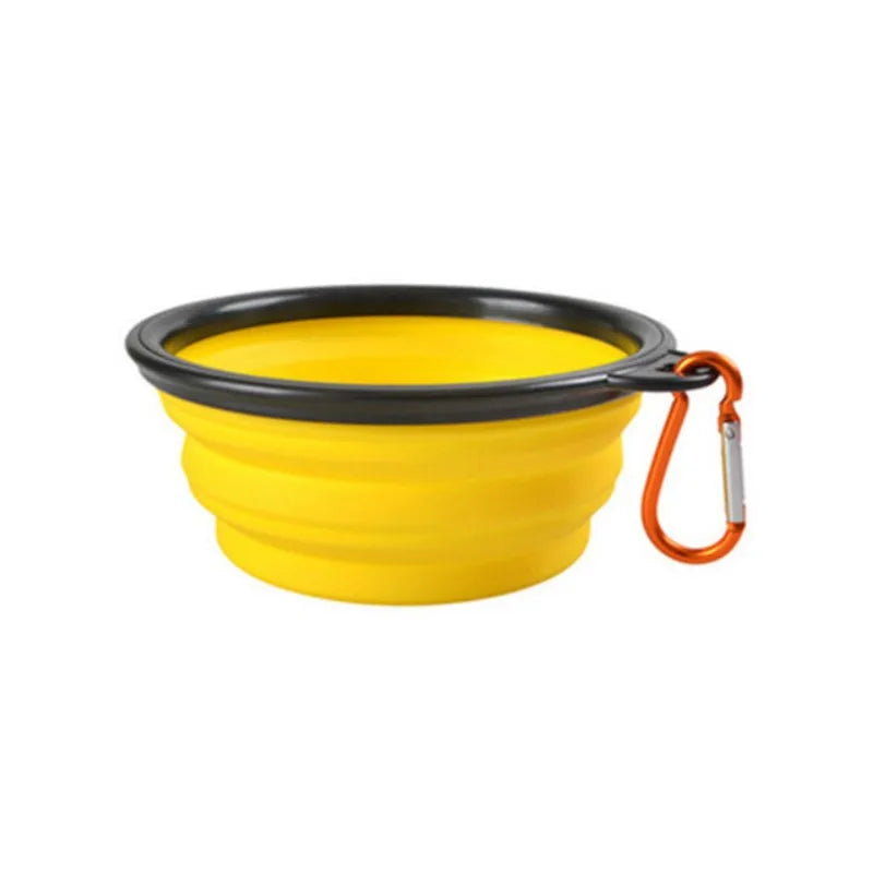 Collapsible Silicone Dog Bowl with Carabiner Clip