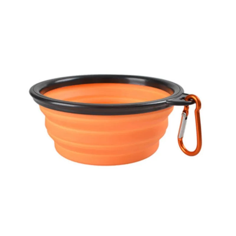Collapsible Silicone Dog Bowl with Carabiner Clip