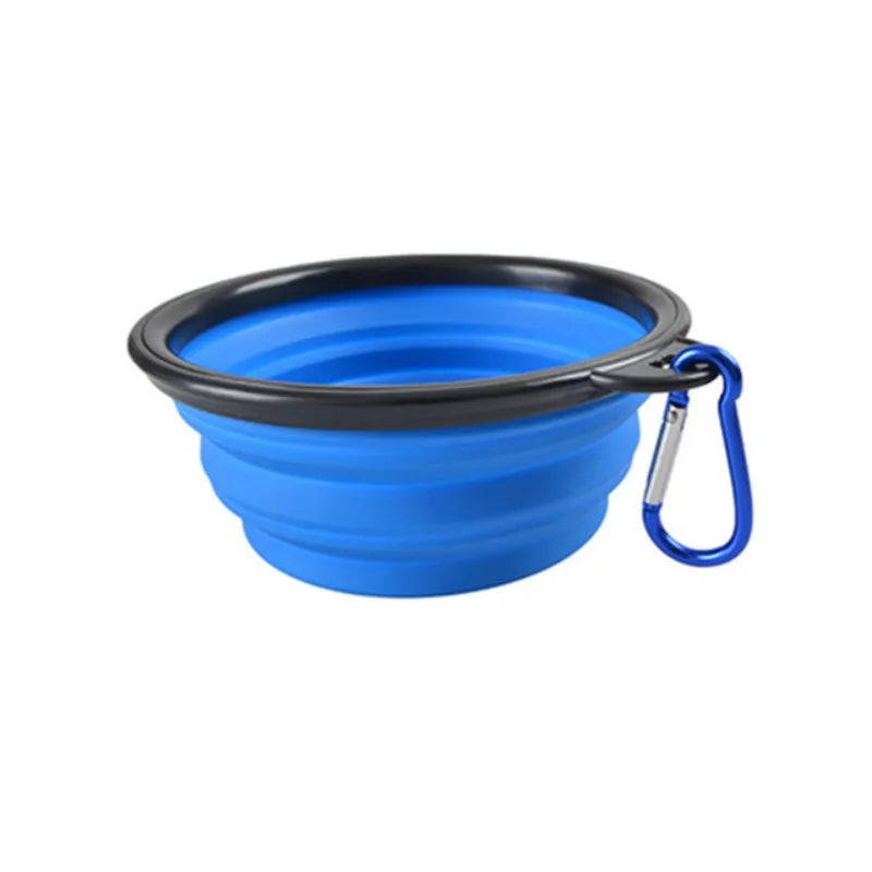Collapsible Silicone Dog Bowl with Carabiner Clip