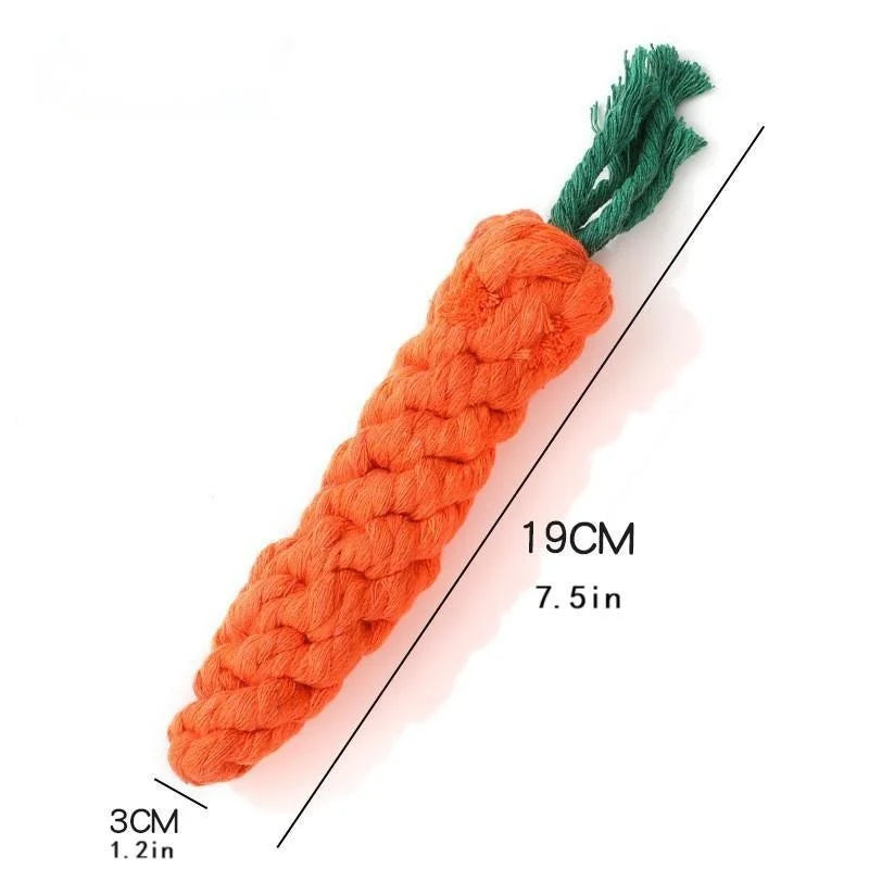 Carrot Shaped Cotton Rope Chew Toy for Dogs