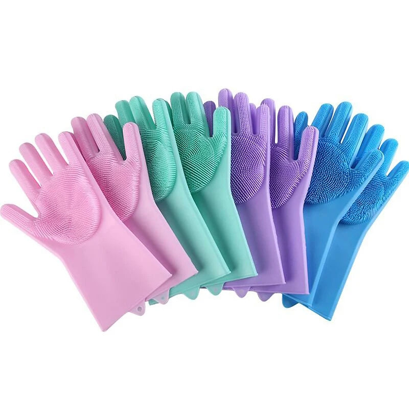 Deshedding Pet Grooming Glove with Soft Silicone Tips