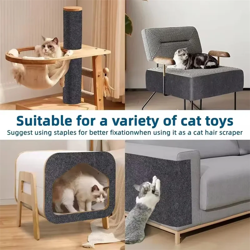 Cat Scratching Mat, Self Adhesive Sofa and Furniture Protector in Black