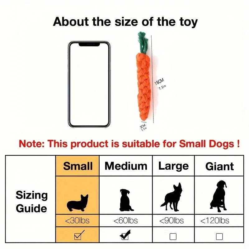 Carrot Shaped Cotton Rope Chew Toy for Dogs