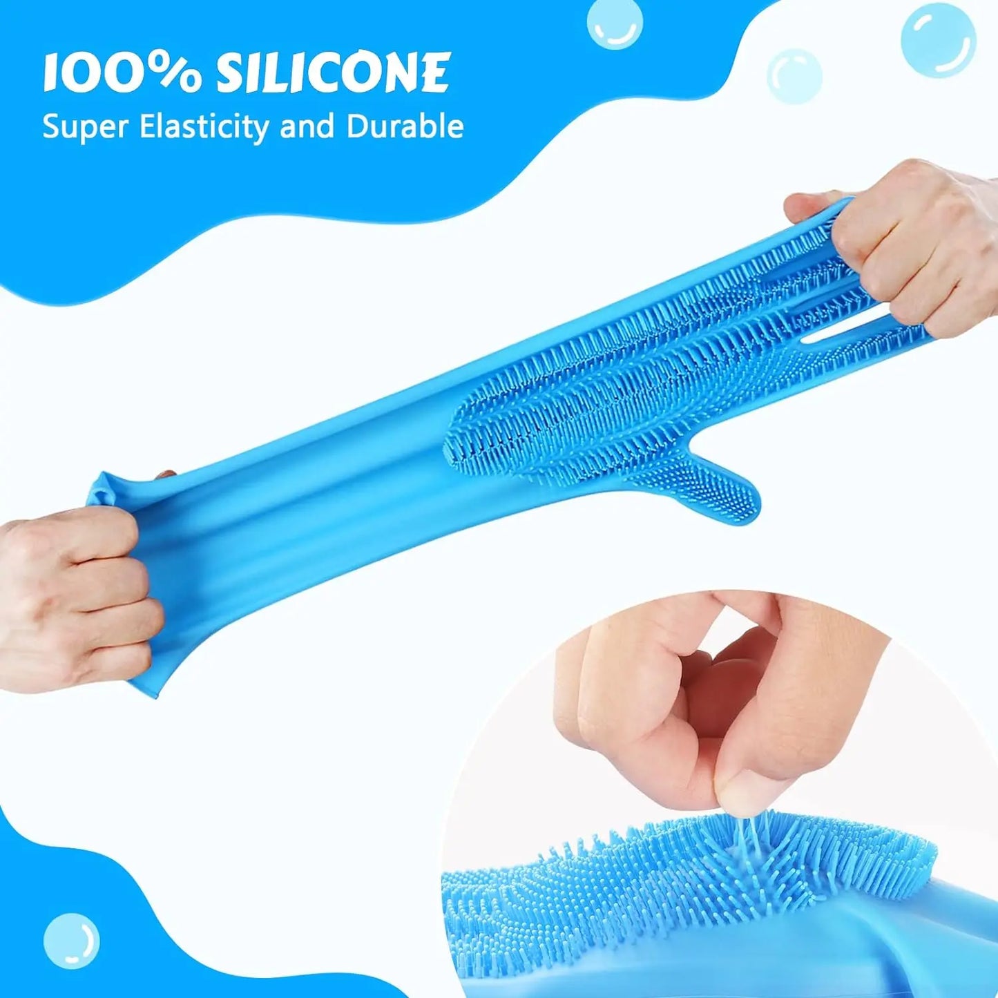 Deshedding Pet Grooming Glove with Soft Silicone Tips