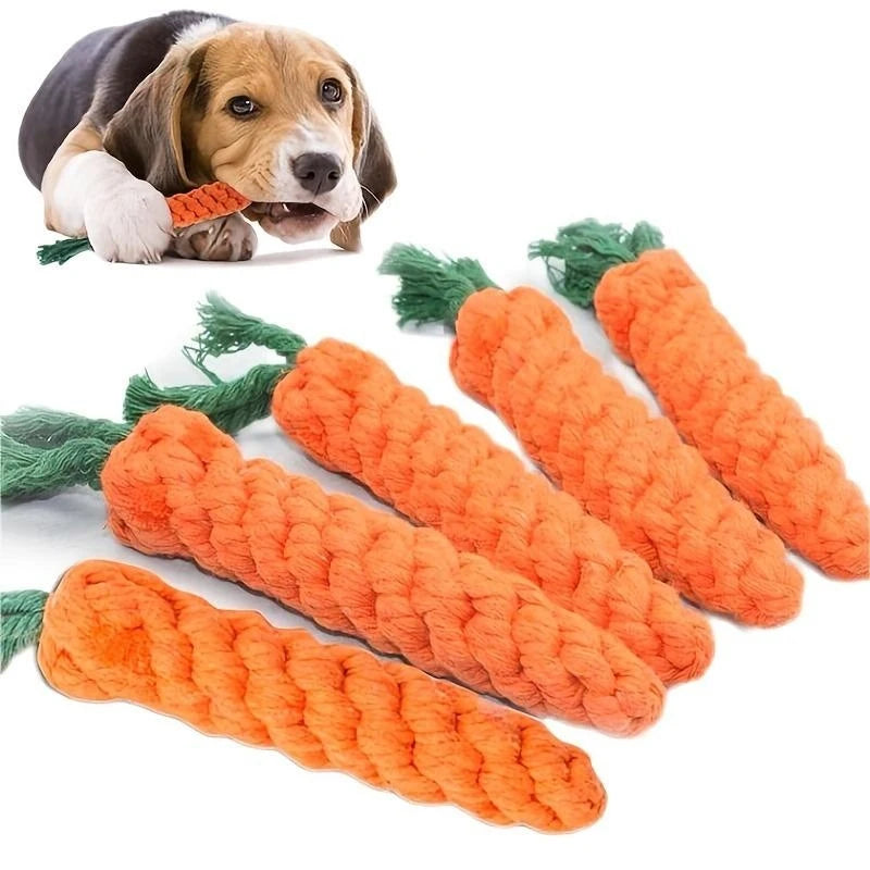 Carrot Shaped Cotton Rope Chew Toy for Dogs