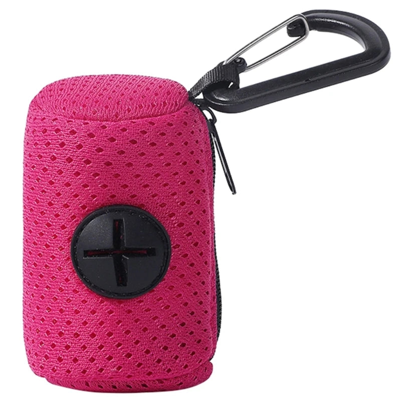 Dog Waste Bag Dispenser with Clip-On Leash Holder