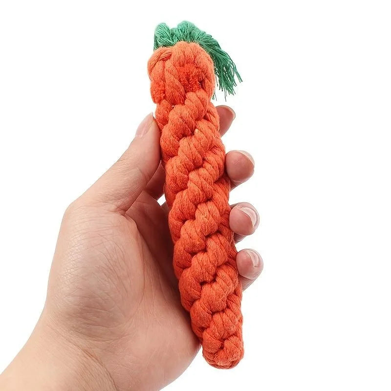 Carrot Shaped Cotton Rope Chew Toy for Dogs