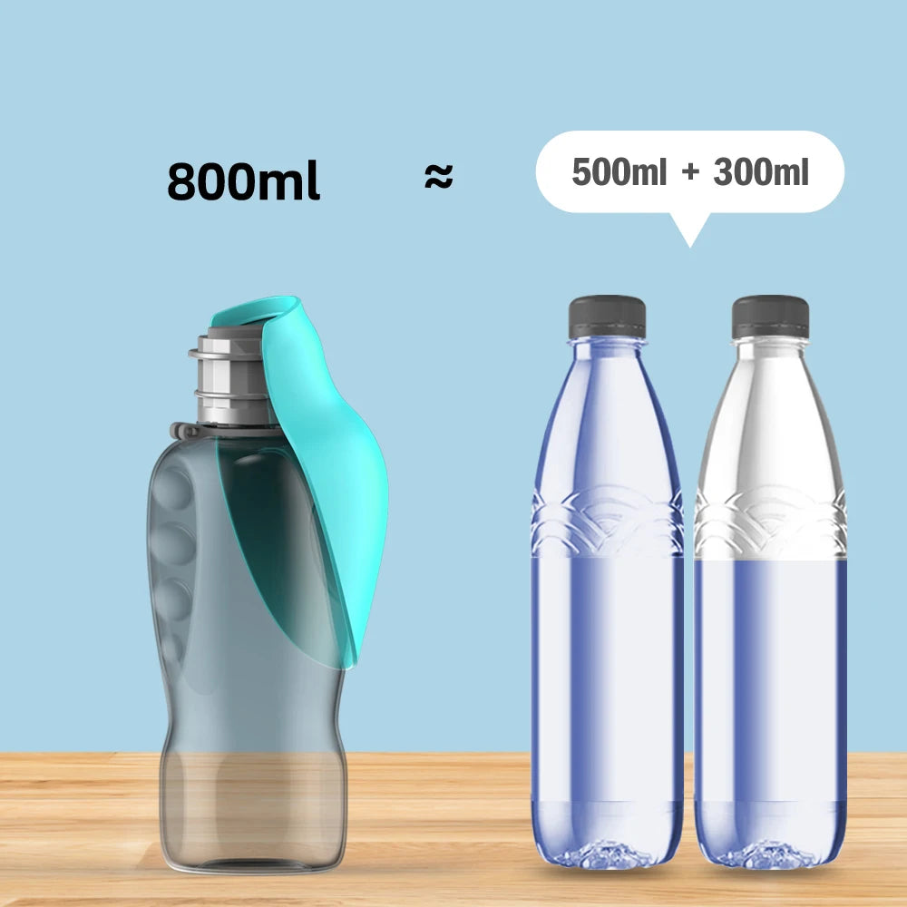 Portable Dog Water Bottle with Built-In Bowl