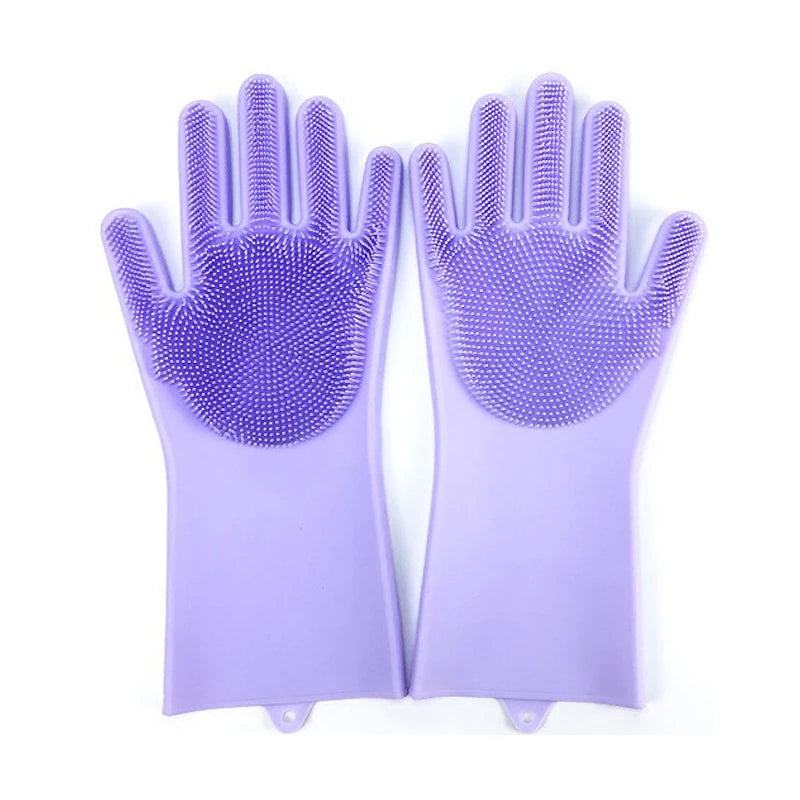Deshedding Pet Grooming Glove with Soft Silicone Tips