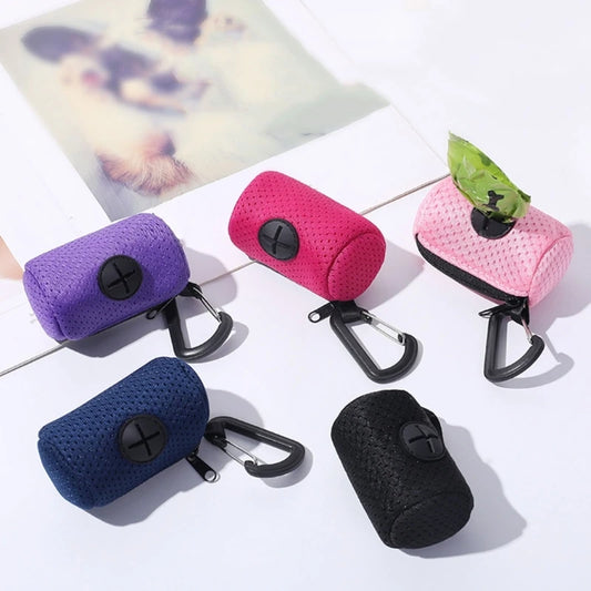 Dog Waste Bag Dispenser with Clip-On Leash Holder