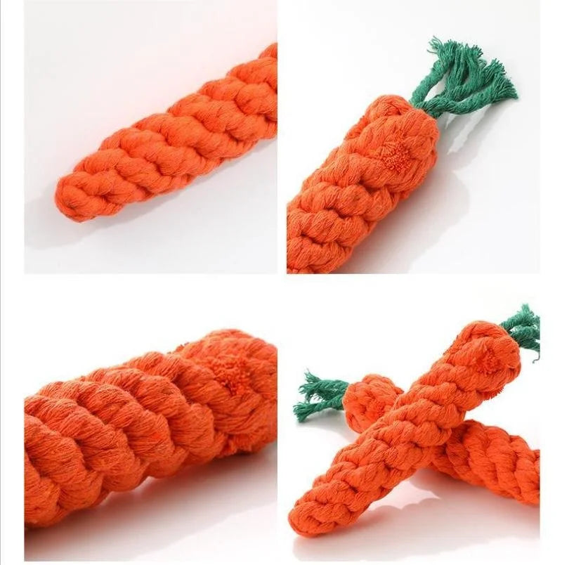 Carrot Shaped Cotton Rope Chew Toy for Dogs