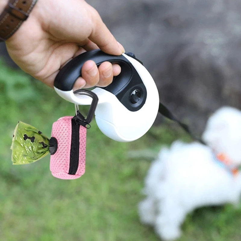 Dog Waste Bag Dispenser with Clip-On Leash Holder