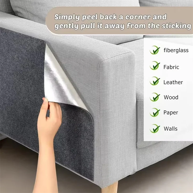 Cat Scratching Mat, Self Adhesive Sofa and Furniture Protector in Black