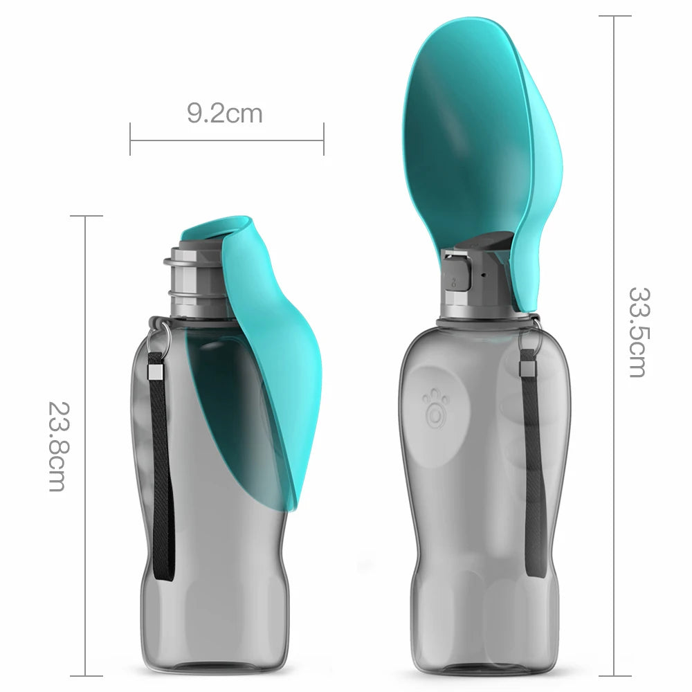 Portable Dog Water Bottle with Built-In Bowl