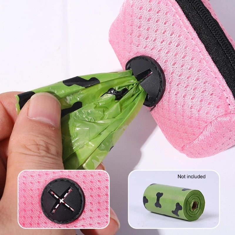 Dog Waste Bag Dispenser with Clip-On Leash Holder