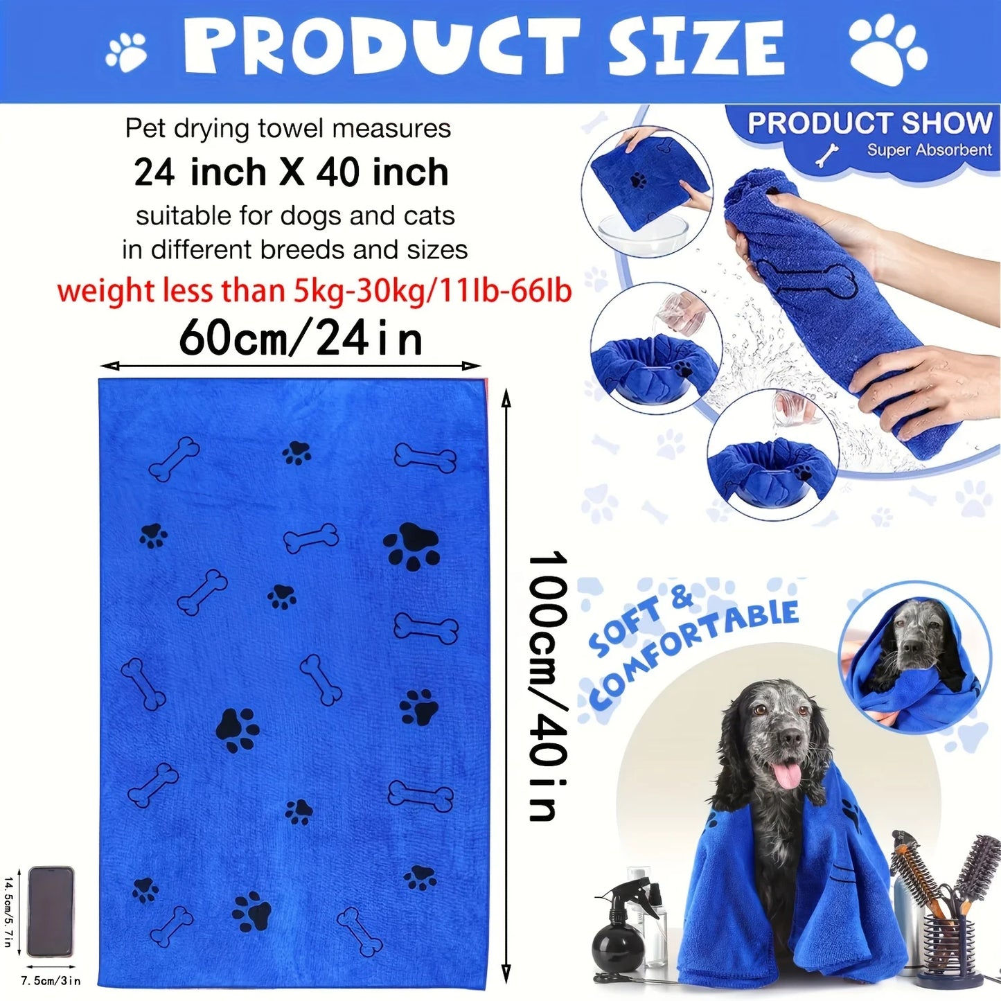 Super Absorbent Microfibre Dog Drying Towel