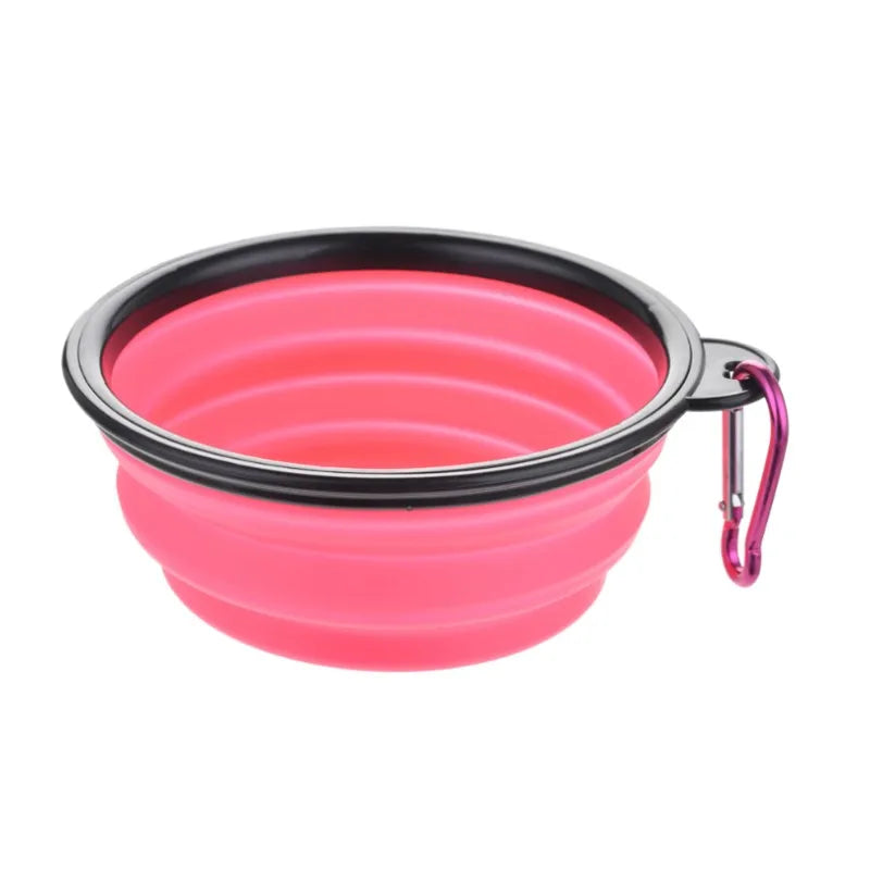 Collapsible Silicone Dog Bowl with Carabiner Clip