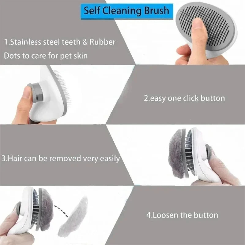 Self-Cleaning Slicker Brush for Dogs and Cats.