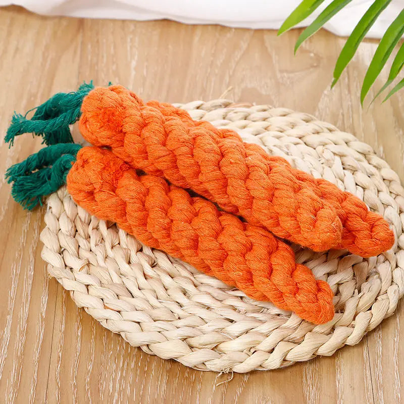 Carrot Shaped Cotton Rope Chew Toy for Dogs