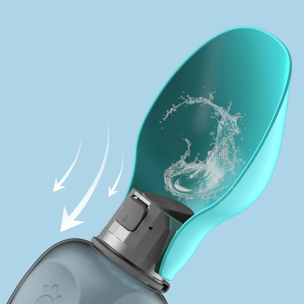 Portable Dog Water Bottle with Built-In Bowl