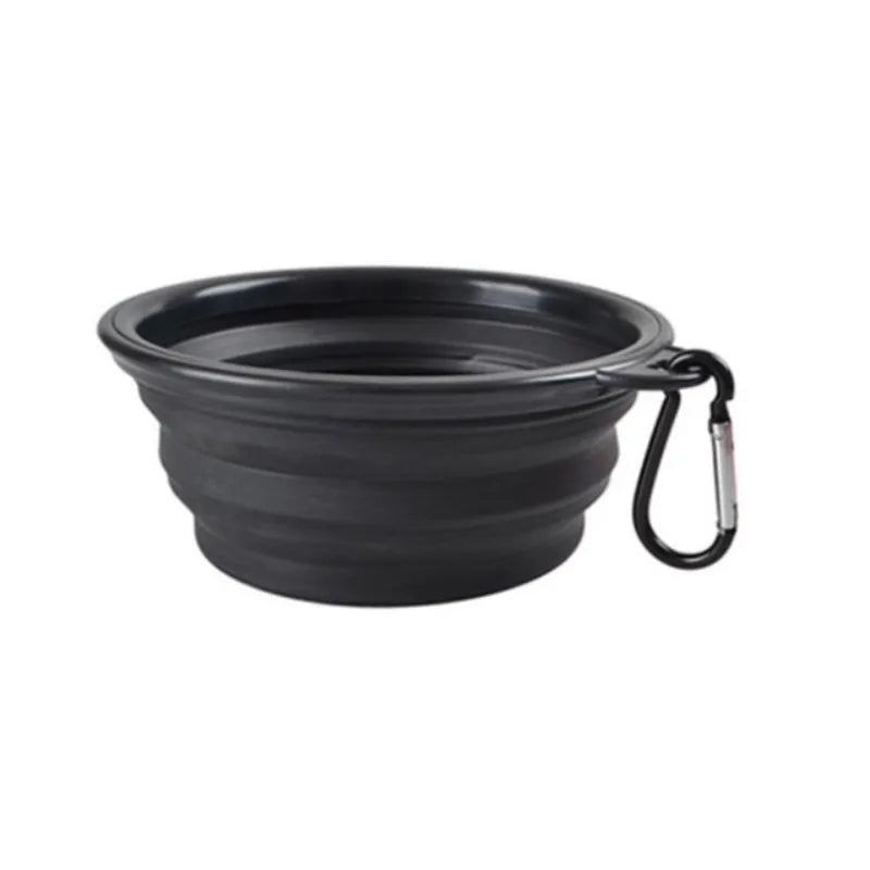 Collapsible Silicone Dog Bowl with Carabiner Clip
